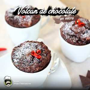 Volcán de chocolate en micro