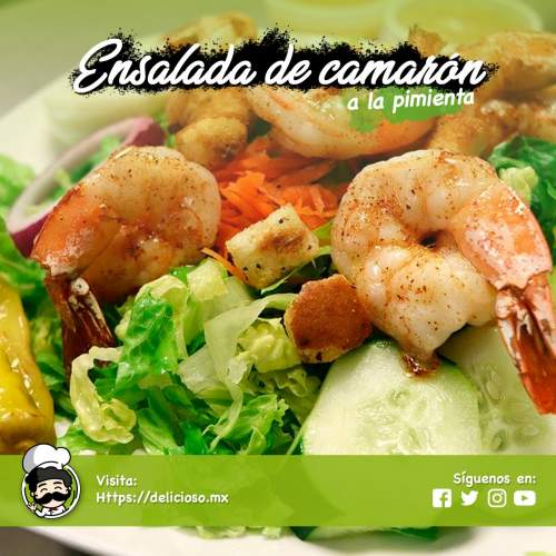 Ensalada de Camarones a la Pimienta con Vinagreta