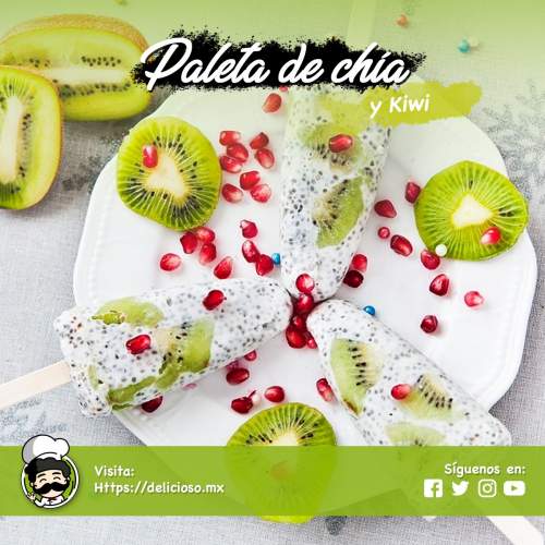 Paletas de chía y kiwi